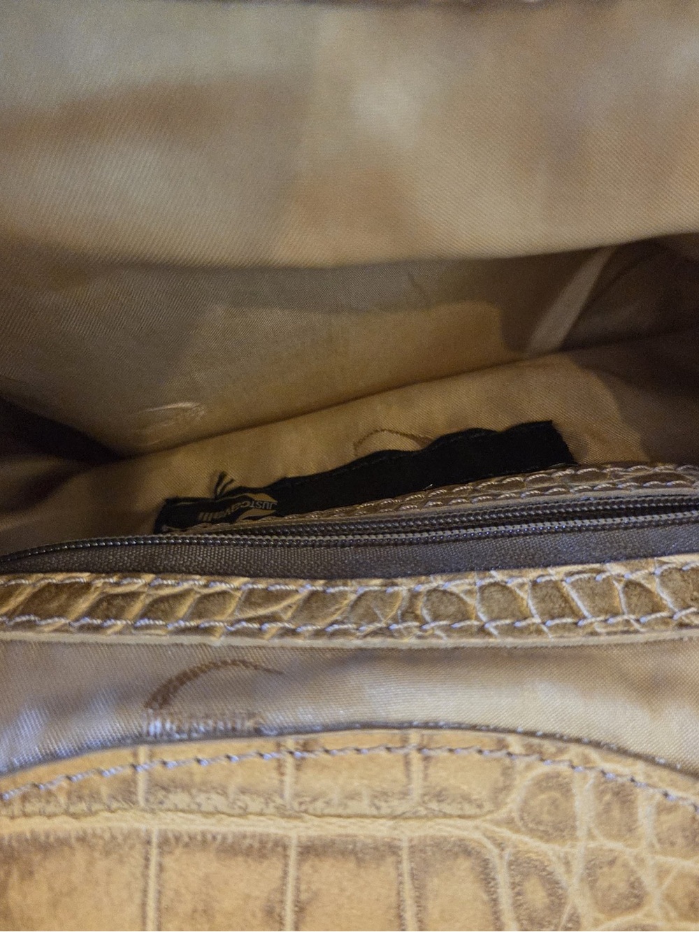 Just Cavalli Gold-Trim Plaid Equestrian Print Top-Handle Bag Shoulder Bag! - Picture 3 of 6